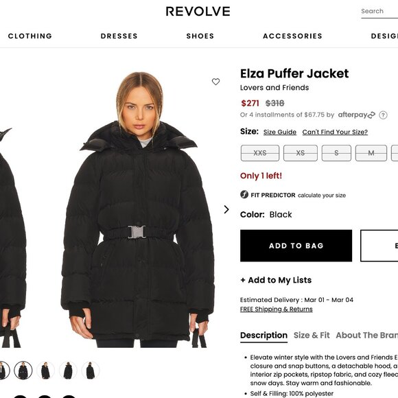 Revolve - Lovers and Friends Elza Puffer Jacket - L - NWOT - Picture 2 of 7